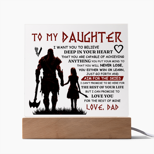 TO MY DAUGHTER VIKING SQUARE ACRYLIC PLAQUE