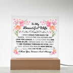 TO MY BEAUTIFUL WIFE SQUARE ACRYLIC PLAQUE