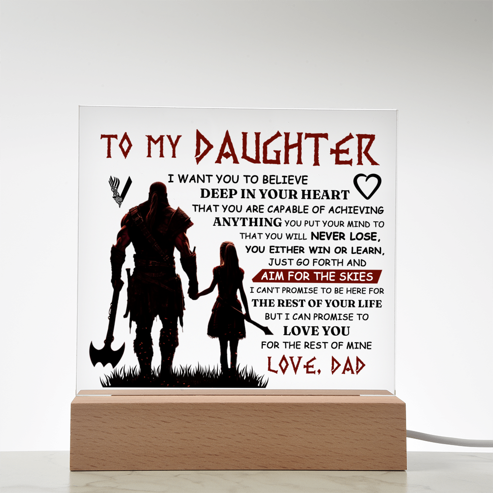 TO MY DAUGHTER VIKING SQUARE ACRYLIC PLAQUE