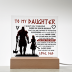 TO MY DAUGHTER VIKING SQUARE ACRYLIC PLAQUE