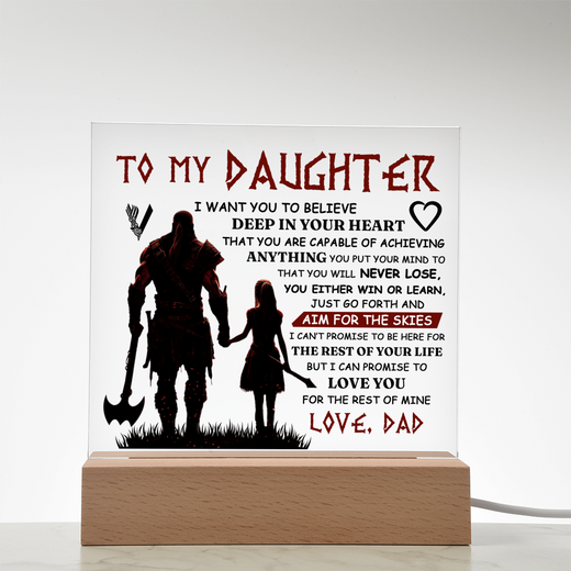 TO MY DAUGHTER VIKING SQUARE ACRYLIC PLAQUE