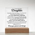 TO MY DAUGHTER CHAPTERS SQUARE PLAQUE