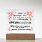 TO MY BEAUTIFUL WIFE SQUARE ACRYLIC PLAQUE 1
