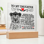TO MY DAUGHTER LION CROWN ACRYLIC SQUARE PLAQUE