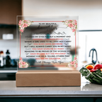 TO MY BEAUTIFUL DAUGHTER SQUARE ACRYLIC PLAQUE