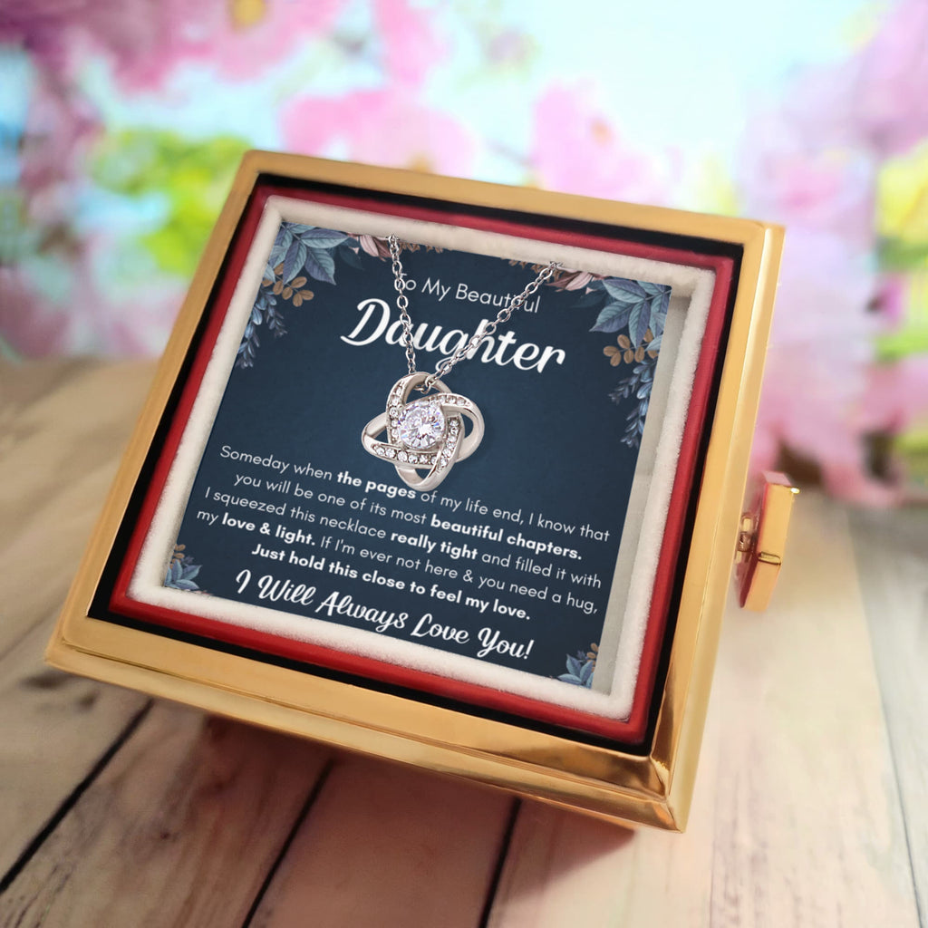 Chapters Squeezed Name - Daughter Birthday Necklace with Rose Box