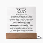To My Beautiful Wife Printed - Acrylic Plaque Gift Set