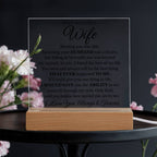 To My Beautiful Wife Printed - Acrylic Plaque Gift Set